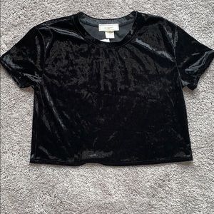 Black Velvet Crop Top